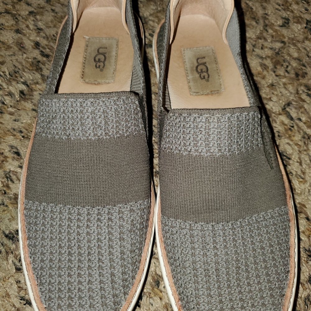 UGG Womens Taupe Slip-On Loafers
